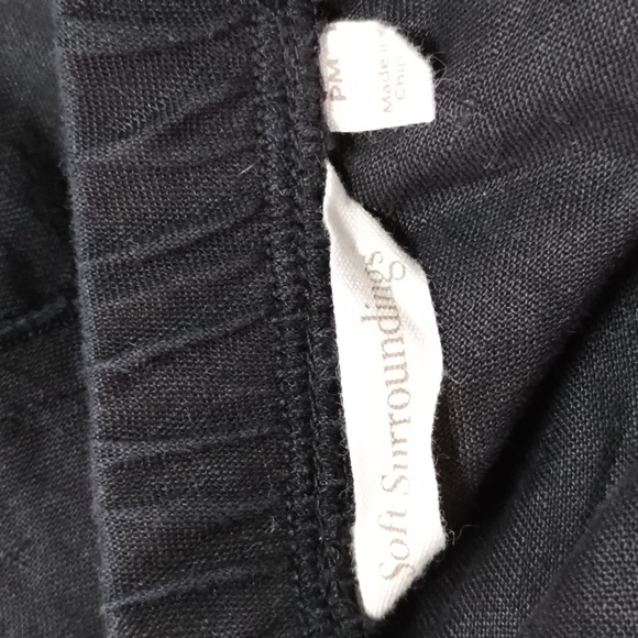 Soft Surroundings Linen Tiered Skirt Black PM Petite Medium - Picture 6 of 7